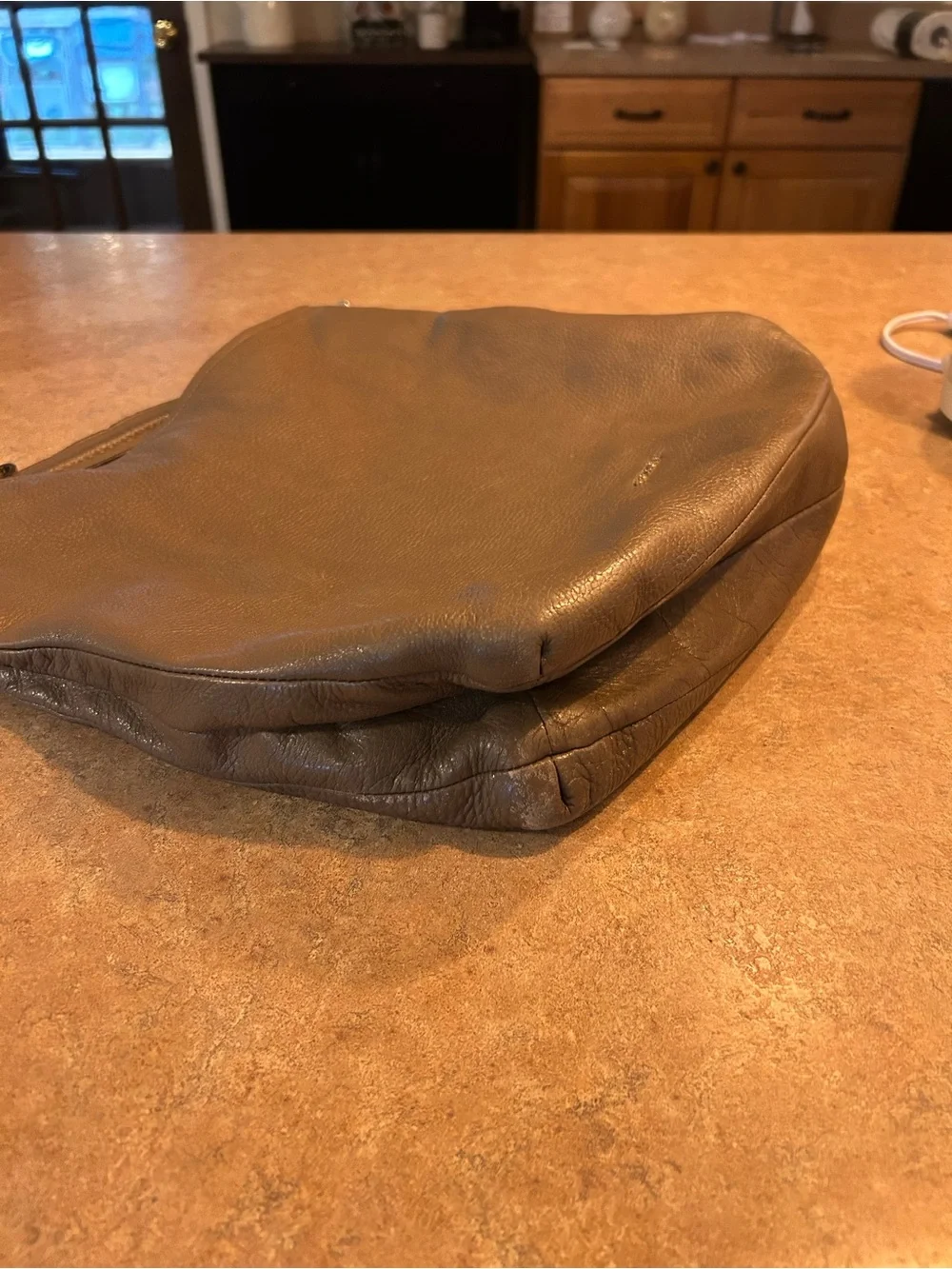 Coach Pebbled Leather Shoulder Hobo in Dark Brown with Gold Hardware